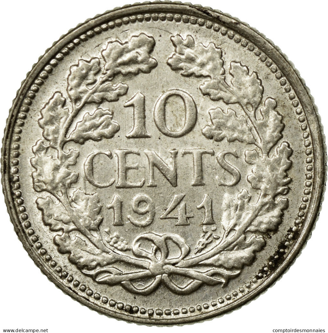 Monnaie, Pays-Bas, Wilhelmina I, 10 Cents, 1941, SUP+, Argent, KM:163 - 10 Cent