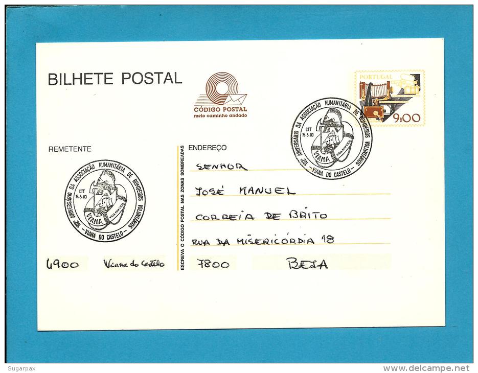 VIANA Do CASTELO - 15.05.1983 - Bombeiros Voluntários - Postmark Stationery Card - Portugal - Entiers Postaux