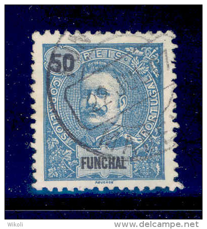 ! ! Funchal - 1897 D. Carlos 50 R - Af. 19 - Used - Funchal