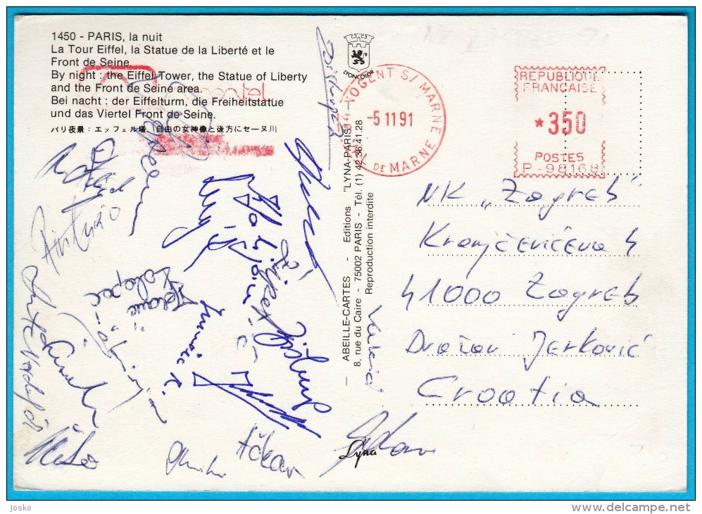 NK ZAGREB - Croatia Premier League Football Club (1991) * HAND SIGNED - ORIGINAL AUTOGRAPHS Autographe Autograph Soccer - Autogramme