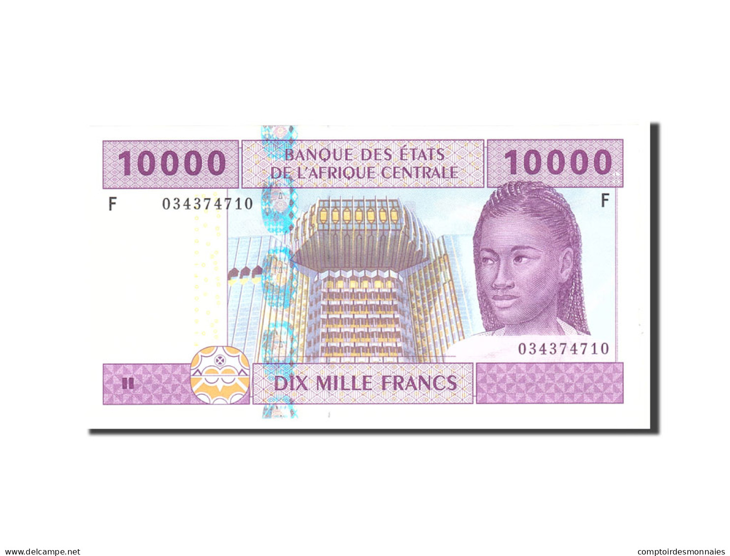 Billet, États De L'Afrique Centrale, 10,000 Francs, 2002, Undated, KM:510Fa - États D'Afrique Centrale