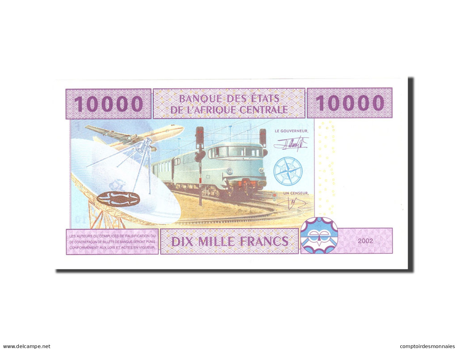 Billet, États De L'Afrique Centrale, 10,000 Francs, 2002, Undated, KM:510Fa - États D'Afrique Centrale