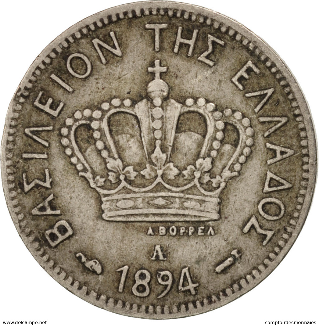 Monnaie, Grèce, George I, 5 Lepta, 1894, Paris, TTB, Copper-nickel, KM:58 - Grèce