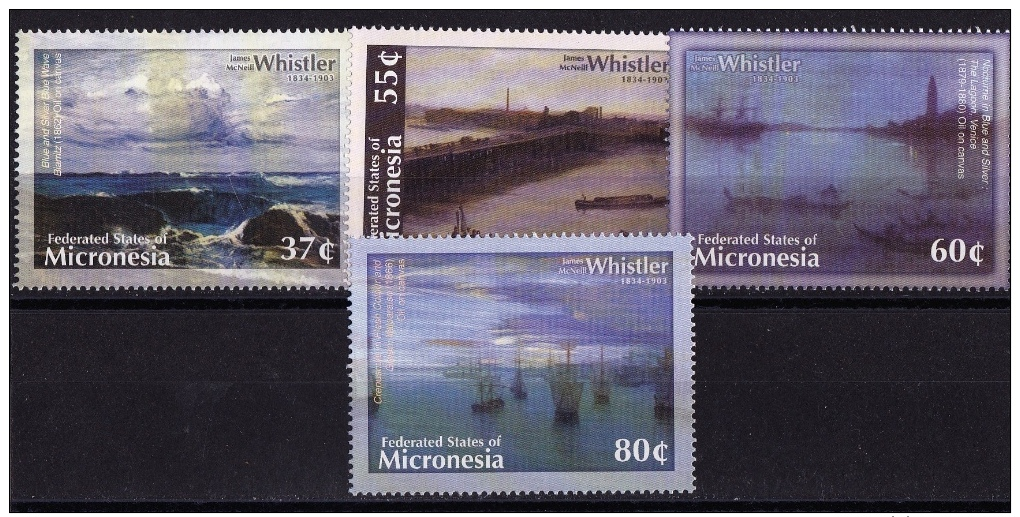 Micronesia, (Sc # 559-62), MNH, (Set Of 4) Whistler Paintings  2010 - Micronésie