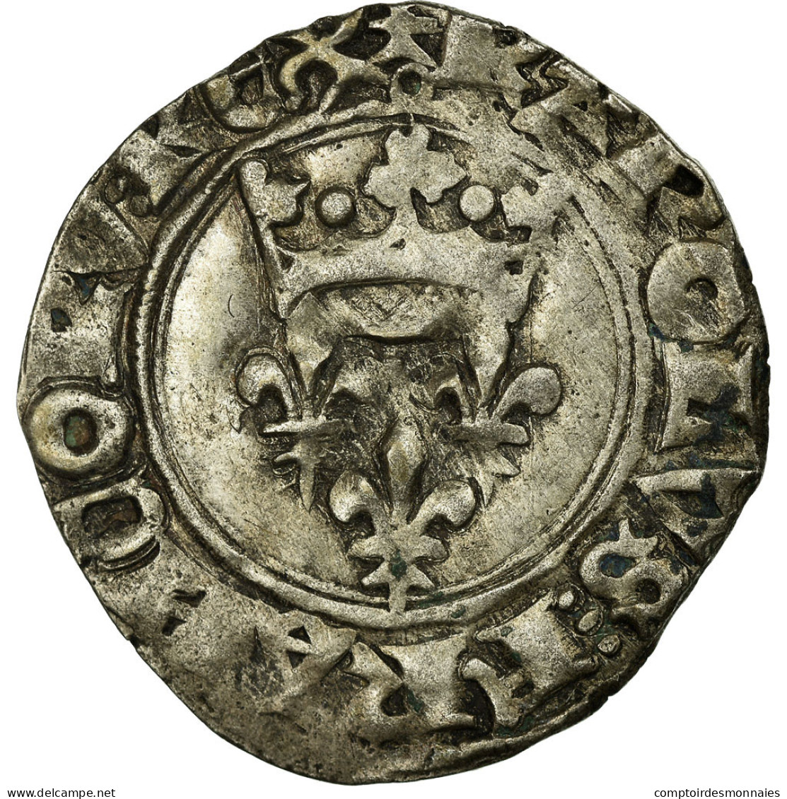 Monnaie, France, Gros, Paris, TTB, Billon, Duplessy:387A - 1380-1422 Charles VI Le Fol