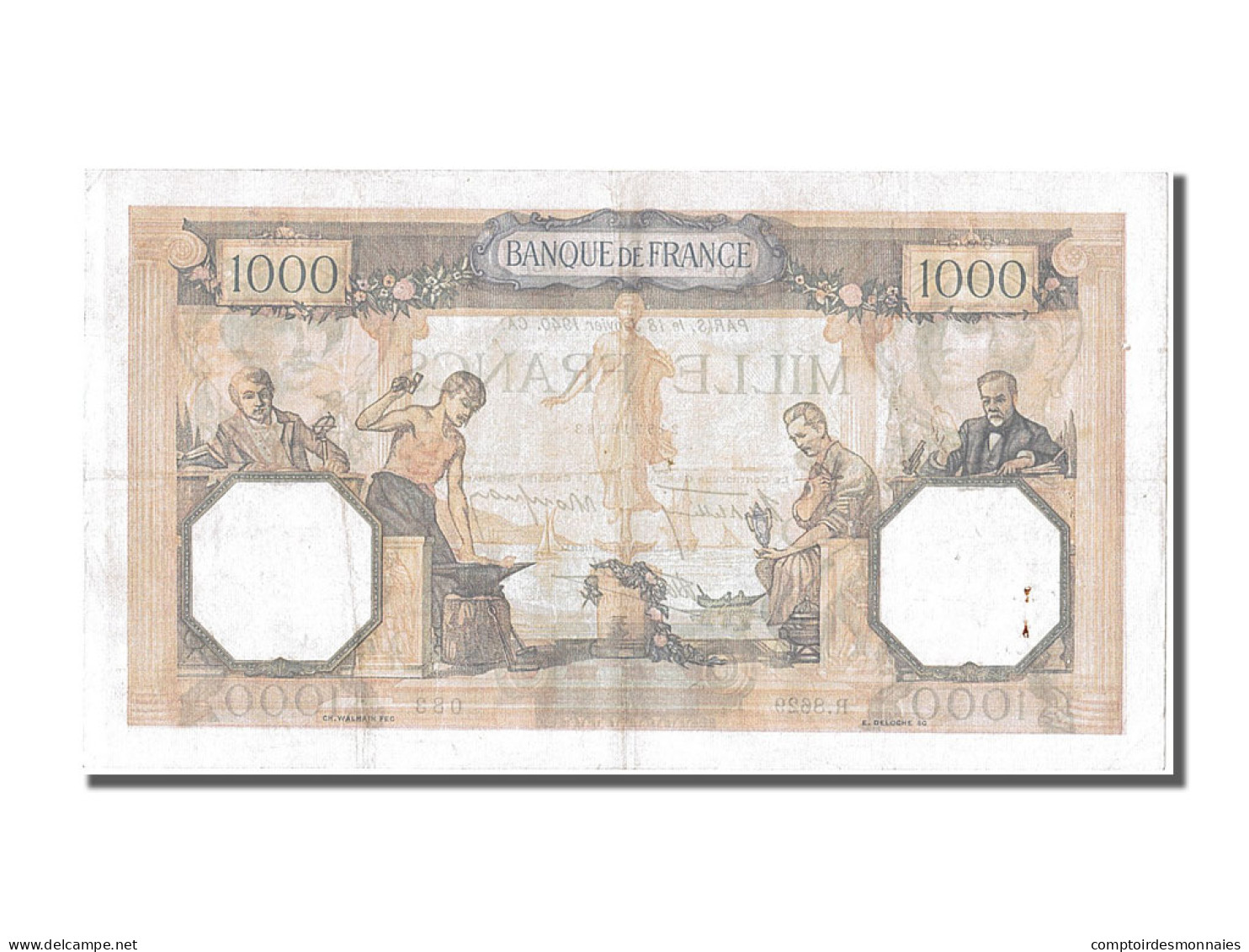 Billet, France, 500 Francs, 1 000 F 1927-1940 ''Cérès Et Mercure'', 1940 - 1 000 F 1927-1940 ''Cérès Et Mercure''