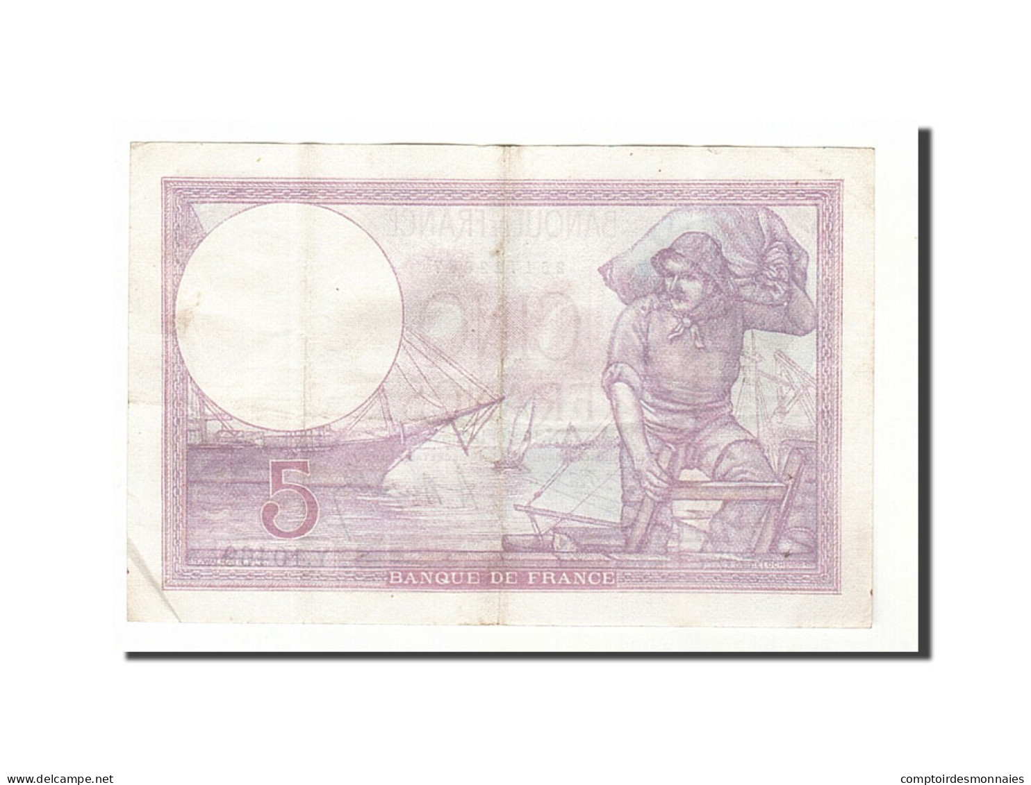 Billet, France, 5 Francs, 5 F 1917-1940 ''Violet'', 1922, 1922-10-19, TTB+ - 5 F 1917-1940 ''Violet''