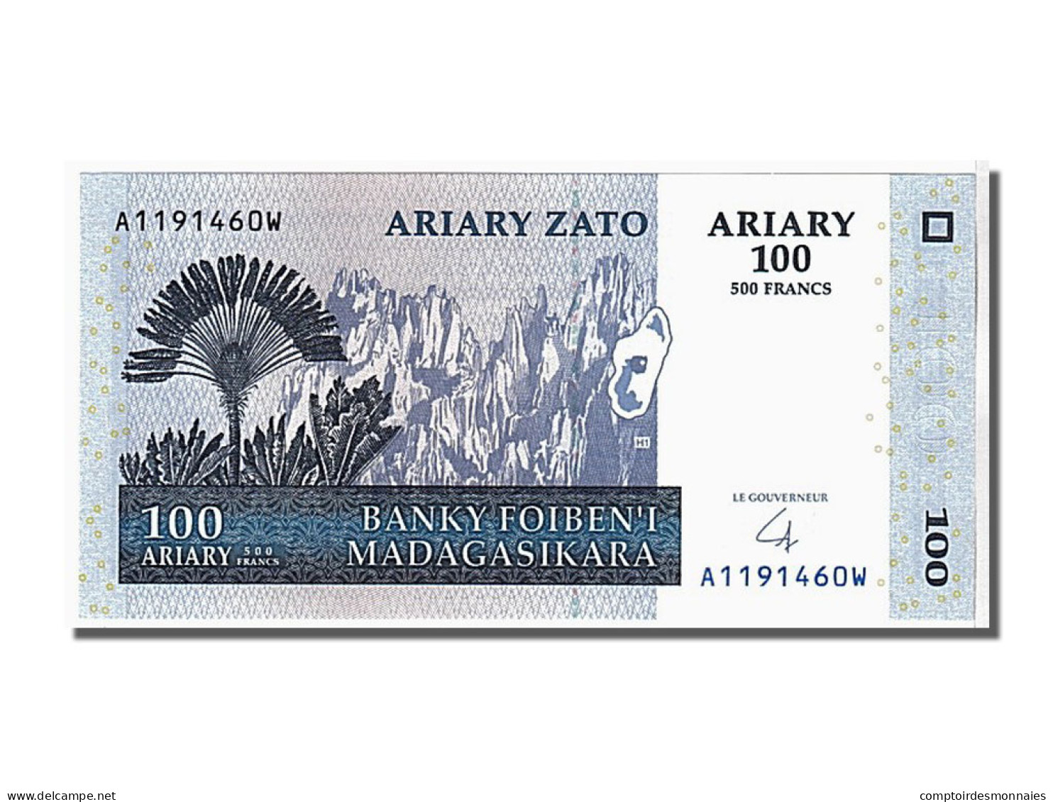 Billet, Madagascar, 100 Ariary, 2004, KM:86b, NEUF - Madagaskar