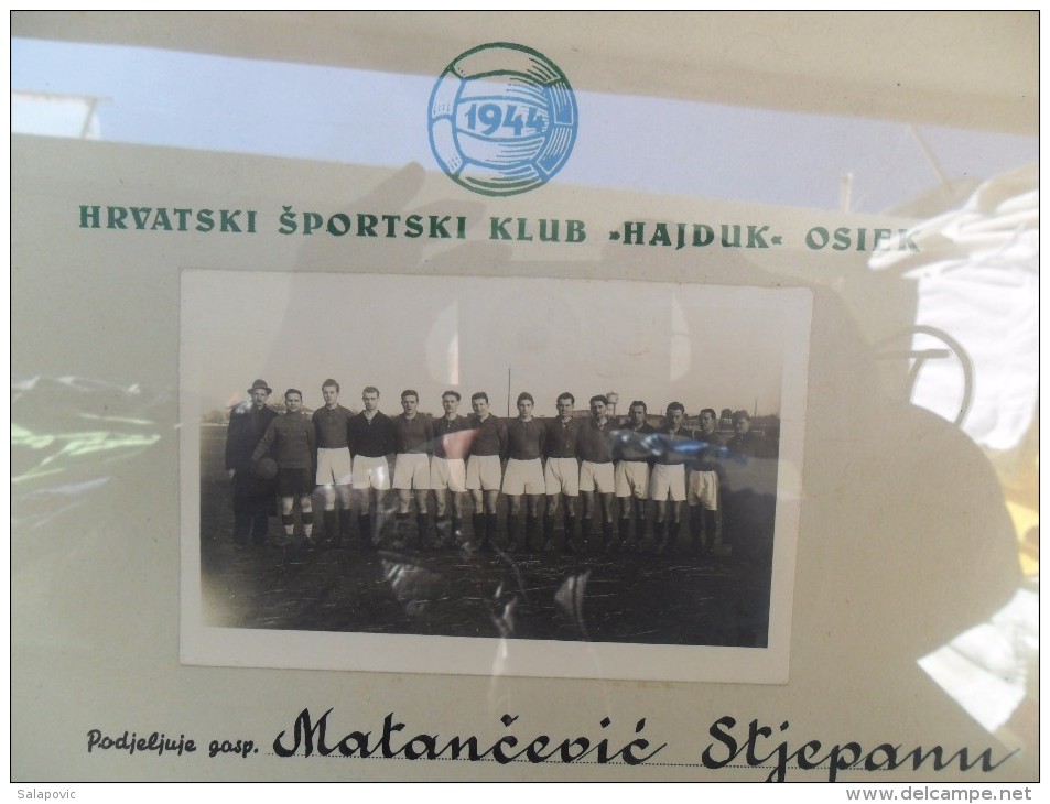 HRVATSKI SPORTSKI KLUB "HAJDUK" - OSIJEK 1944 SPOMENICA MEMORIAL FOOTBALL CLUB HAJDUK, OSIJEK - Autres & Non Classés