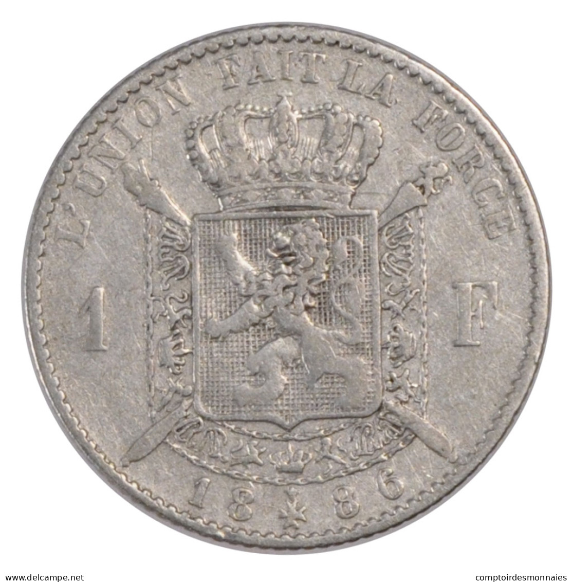 Monnaie, Belgique, Leopold II, Franc, 1886, TTB, Argent, KM:28.2 - 1 Frank