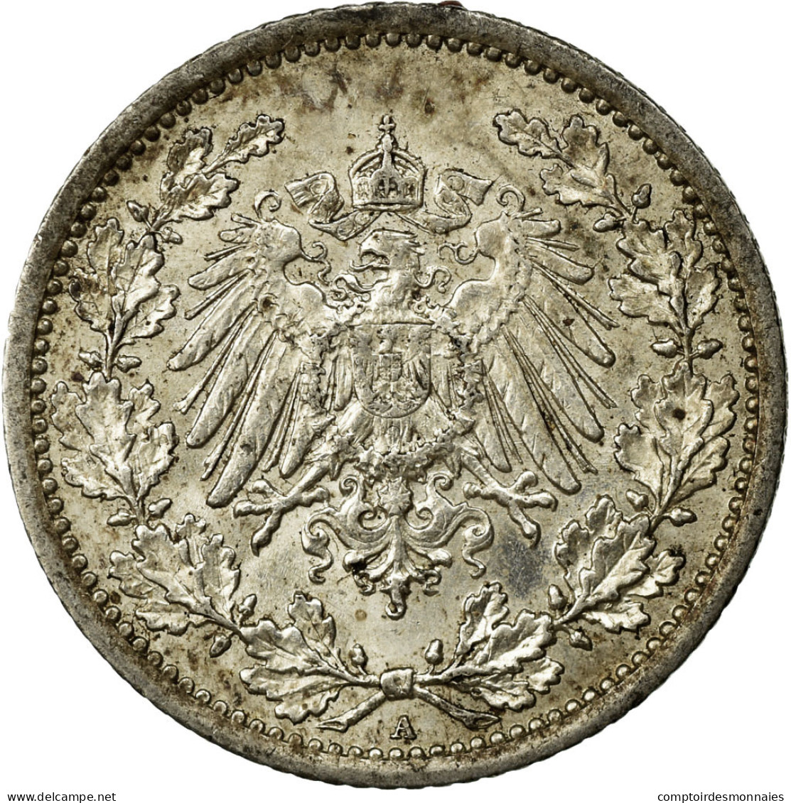 Monnaie, GERMANY - EMPIRE, 1/2 Mark, 1914, Berlin, SUP+, Argent - 1/2 Mark