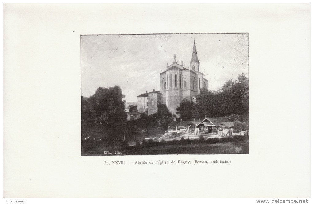 1901 - Iconographie Documentaire - Régny (Loire) - L'abside De L'église -  FRANCO DE PORT - Non Classés