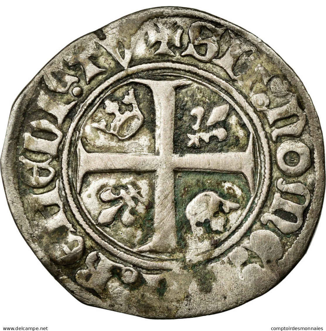 Monnaie, France, Blanc Guénar, Saint Quentin, TB+, Billon, Duplessy:377A - 1380-1422 Charles VI Le Fol