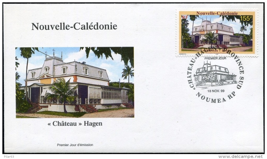 NOUVELLE CALEDONIE - FDC  "CHÂTEAU" HAGEN - Obl. P.J. Nouméa 18 NOV 99 - Other & Unclassified