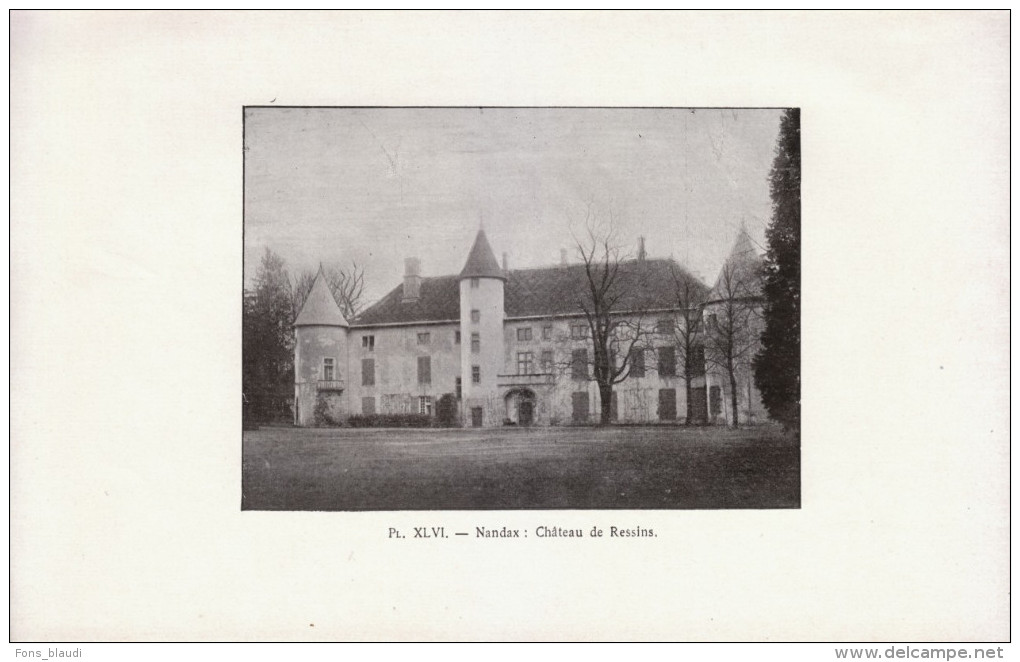 1901 - Iconographie Documentaire - Nandax (Loire) - Le Château De Ressins -  FRANCO DE PORT - Non Classés