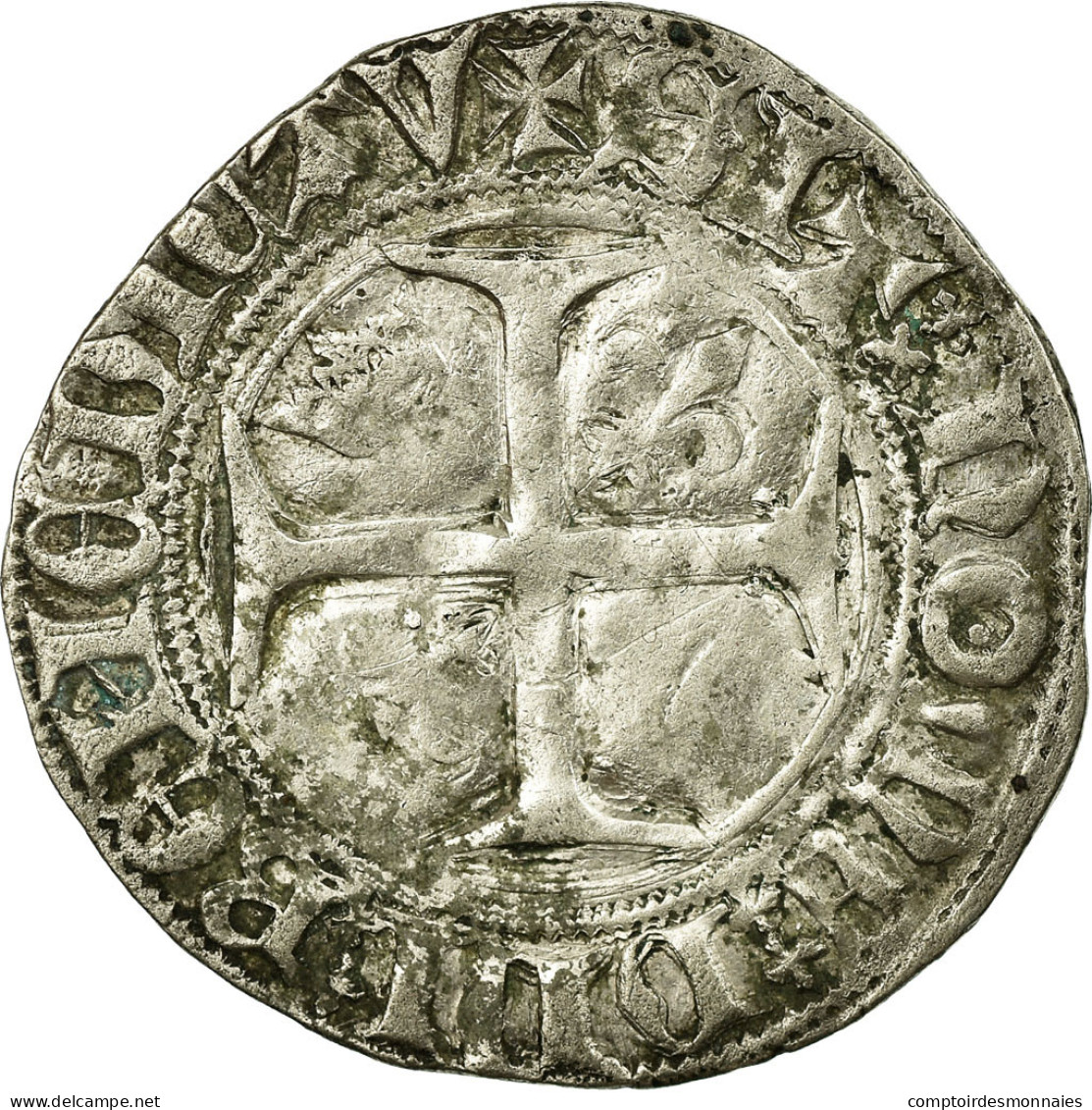 Monnaie, France, Blanc Guénar, Sainte Ménéhould, TB+, Argent, Duplessy:377 A - 1380-1422 Charles VI Le Fol