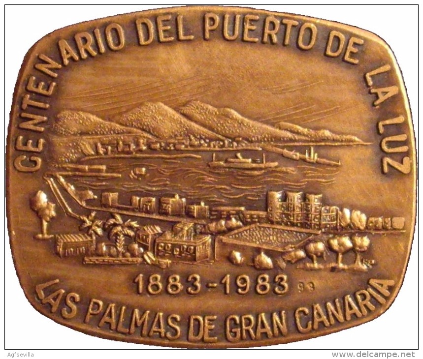 ESPAÑA. MEDALLA CENTENARIO DEL PUERTO DE LA LUZ 1.983. CON ESTUCHE ORIGINAL. ESPAGNE MEDAILLE. SPAIN MEDAL - Professionnels/De Société