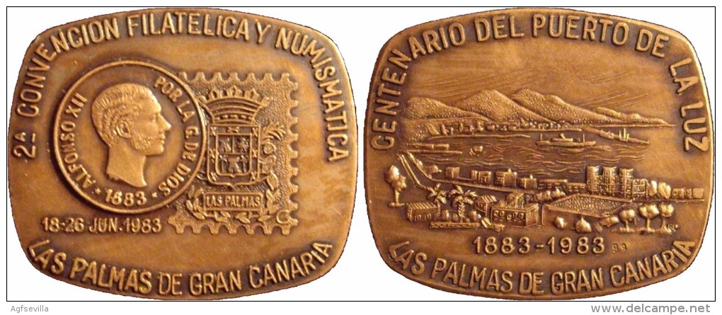 ESPAÑA. MEDALLA CENTENARIO DEL PUERTO DE LA LUZ 1.983. CON ESTUCHE ORIGINAL. ESPAGNE MEDAILLE. SPAIN MEDAL - Professionnels/De Société