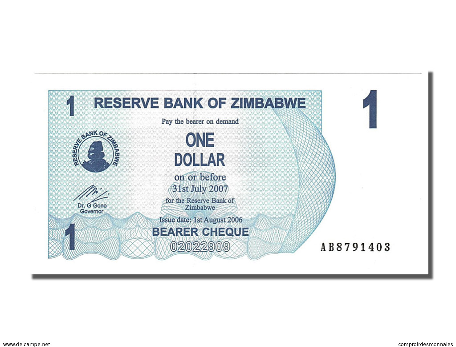 Billet, Zimbabwe, 1 Dollar, 2006, 2006-08-01, NEUF - Simbabwe