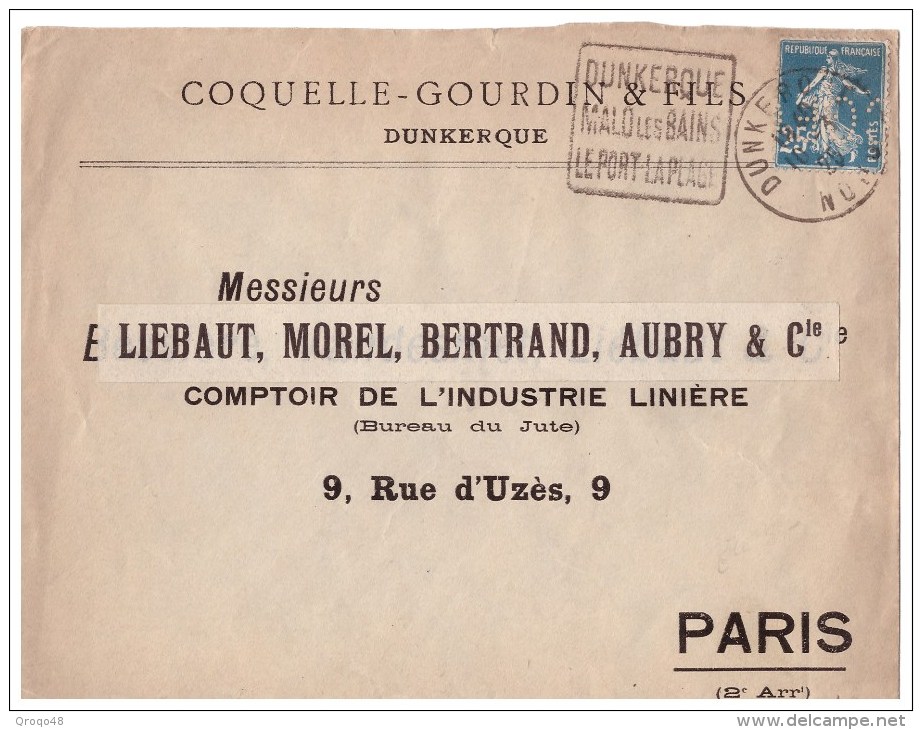 Perforé,perforés,perfins,Coquelle Gourdin & Fils  Dunkerque - Autres & Non Classés