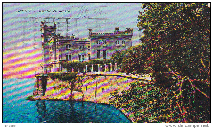 Italia 1924 Cartolina Usata, Trieste Castello Miramare, Spedita In Austria - World