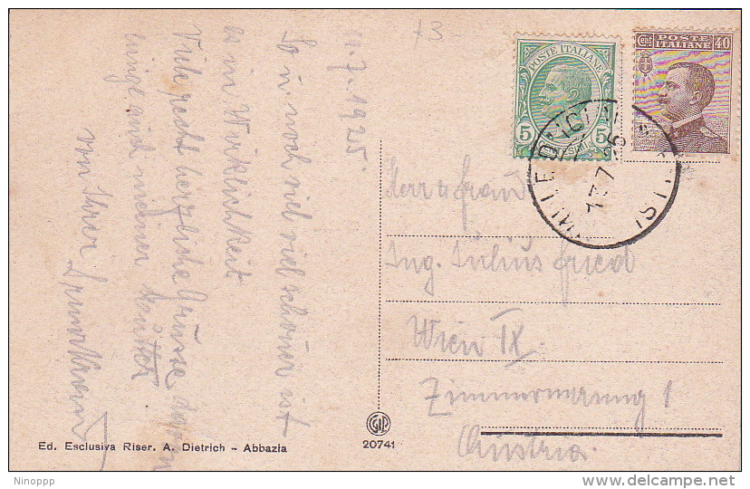 Italia 1925 Cartolina Usata, Laurana, Spedita In Austria - World