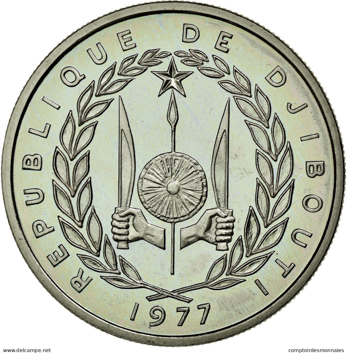 Monnaie, Djibouti, 50 Francs, 1977, FDC, Nickel, KM:E6 - Gibuti