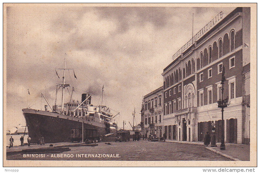 Italia 1946 Cartolina Usata In Luogotenenza, Brindisi Albergo Internazionale - World