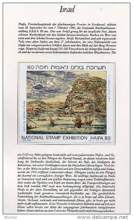 Karmelberg EXPO HAIFA 1980 Israel GBl.+Block 20 ** 5€ Alter Kupferstich Hb M/s History Art Bloc Philatelic Sheet Bf Asia - Neufs (sans Tabs)