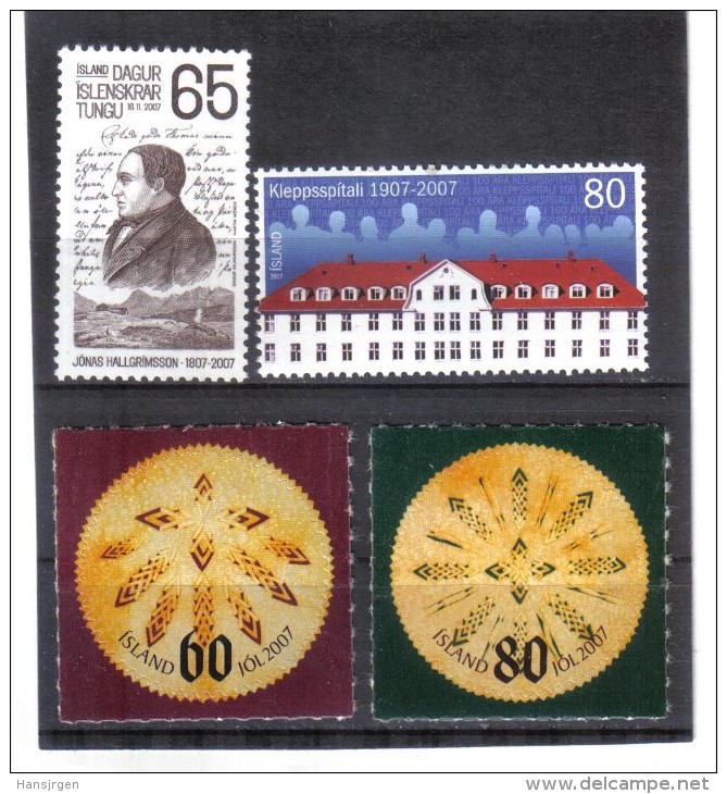 UPU1107  ISLAND  2007  Michl  1182/85  ZÄHNUNG Siehe ABBILDUNG - Unused Stamps