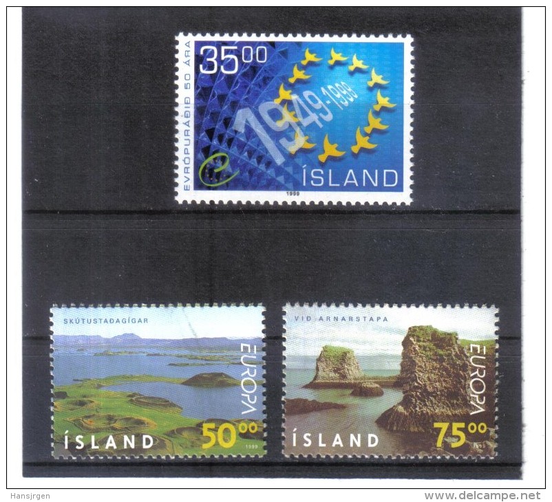 UPU1111  ISLAND  1999  Michl  912/14  ZÄHNUNG Siehe ABBILDUNG - Unused Stamps