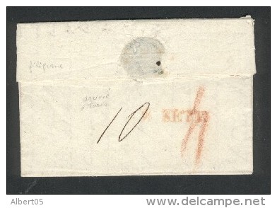 Haute Saône - Marque De Port Payé P69P LUXEUIL En Noir Sur Lettre Pour Le Piémont - 34 X 11,5 Mm - 9 Sept 1823 - Autres & Non Classés