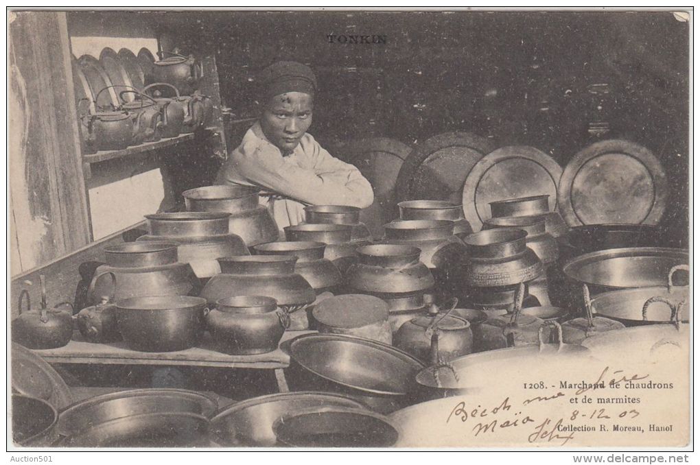 26331g  TONKIN -  Marchand De Chaudrons Et De Marmites - 1903 - Viêt-Nam