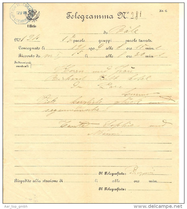 Heimat TI Locarno 1909-05-12 Telegrafico-O Auf Beleg+Inhalt - Télégraphe