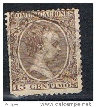 Sello 15 Cts Alfonso XIII Pelon, Carteria Tipo II PERELADA (Gerona) Num 219  º - Usados