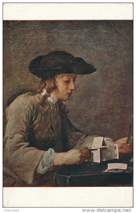 JEUX DE CARTES - TABLEAUX - " Le Château De Cartes " - Par J.B.F. CHARDIN - Edit. LAPINA - Cartes à Jouer