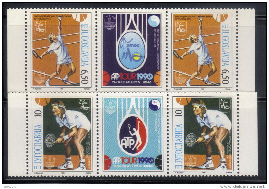Yugoslavia,Tennis Grand-Prix '90 In Umag 1990.,stamp-vignette-stamp,MNH - Nuovi