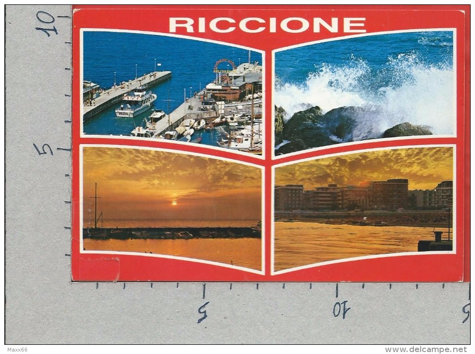 CARTOLINA VG ITALIA - RICCIONE (RN) - Vedutine - Tramonto - 10 X 15 - ANN. 1988 - Rimini
