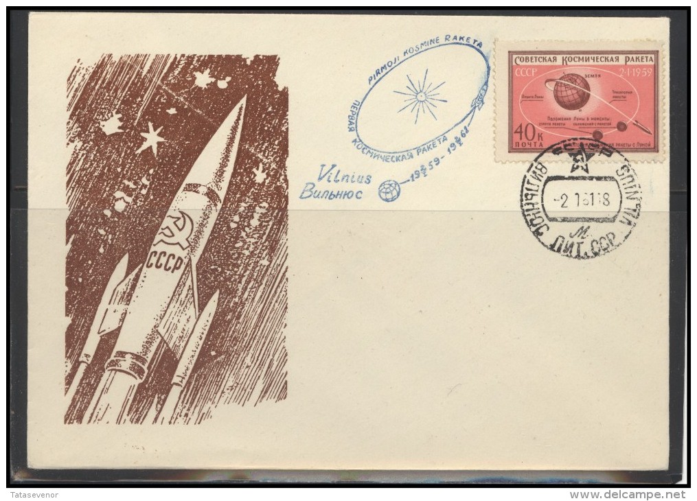 RUSSIA USSR Private Envelope LITHUANIA VILNIUS VNO-klub-067 Space Exploration - Locales & Privées