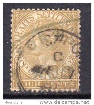 Malaya Straits Settlements 1883-91 4c Pale Brown, Wmk. Crown CA, Used - Straits Settlements