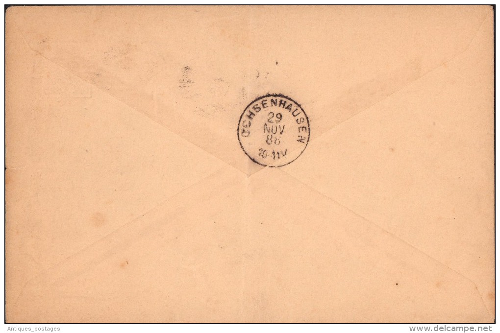 Allemagne Entier Postal Warthausen Ochsenhausen 1888 - Buste