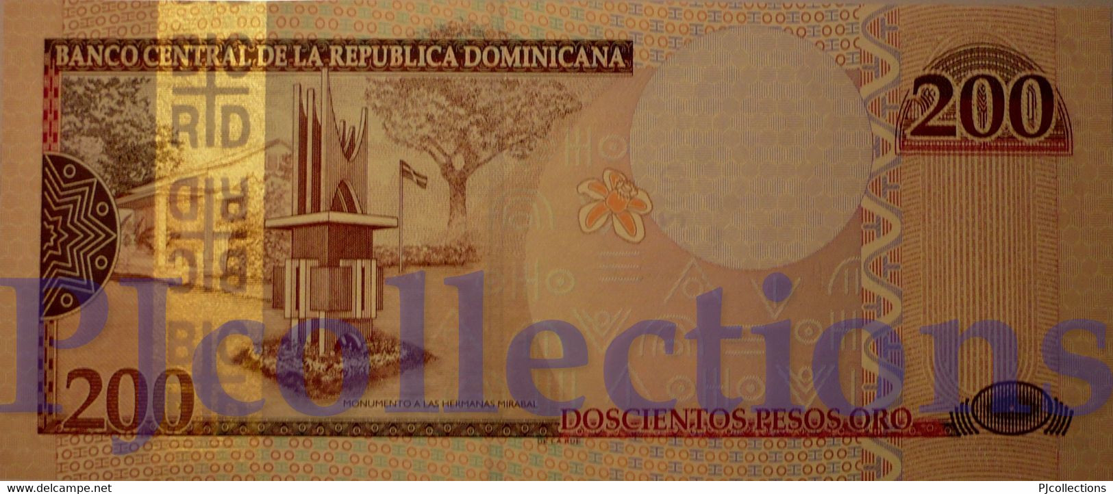 DOMINICAN REPUBLIC 200 PESOS ORO 2007 PICK 178 UNC - Dominicana