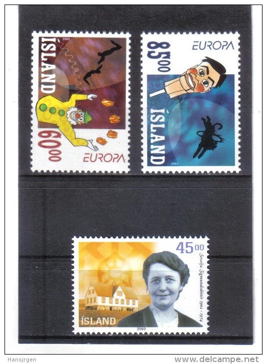 UPU1138  ISLAND  2002  Michl  1009/11  ZÄHNUNG Siehe ABBILDUNG - Unused Stamps