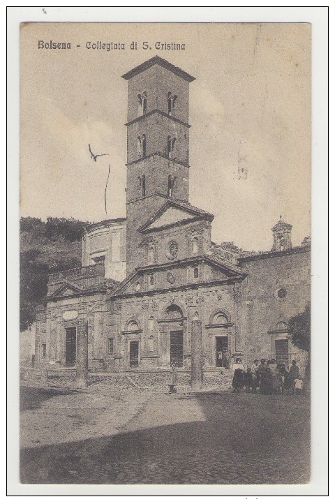 Cartolina Paesaggistica Bolsena - Collegiata Di S. Cristina - Viaggiata 1915 - Viterbo