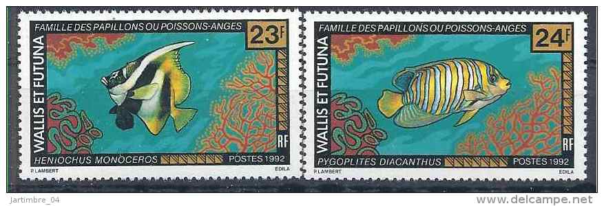 1992 WALLIS FUTUNA 437-38** Poissons - Unused Stamps