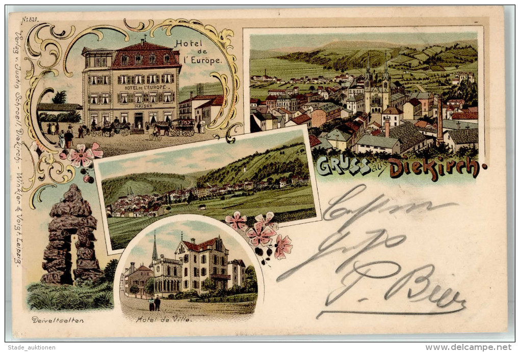 51036659 - DIEKIRCH - Gruss Aus...1898 - Multivues - Litho - Hotel De LÈurope - Diekirch