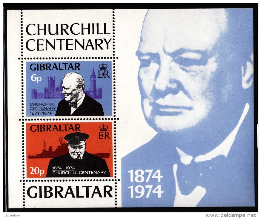 Gibraltar MNH Scott #317a Souvenir Sheet Of 2 Sir Winston Churchill - Gibraltar