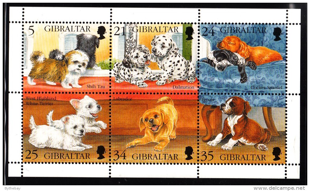 Gibraltar MNH Scott #702 Souvenir Sheet Of 6 Puppies - Gibraltar