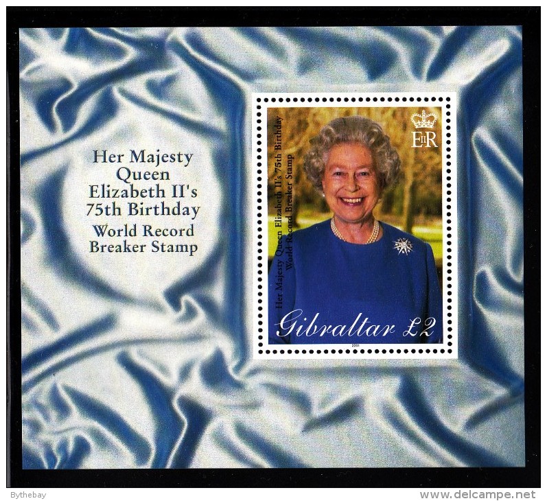 Gibraltar MNH Scott #880 Souvenir Sheet 2pd Queen Elizabeth II 75th Birthday - Gibraltar