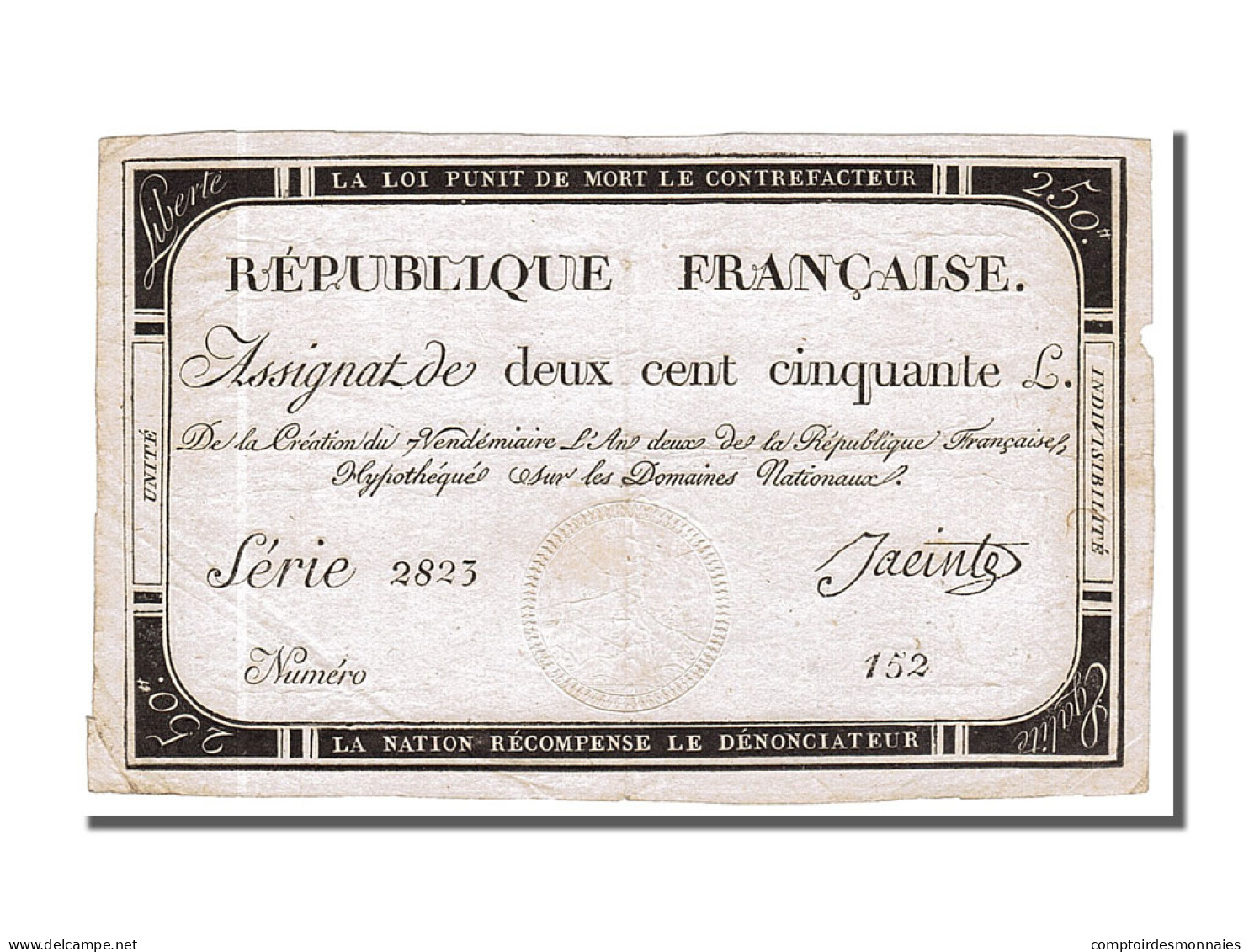 Billet, France, 250 Livres, 1793, Jacinte, SUP, KM:A75, Lafaurie:170 - Assignate